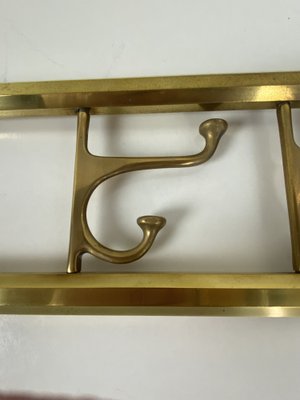 Art Deco Style Brass Coat Rack With Foldable Hooks, Austria, 1940s-WZZ-1274045