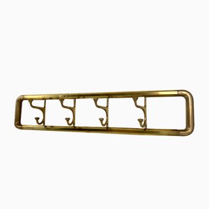 Art Deco Style Brass Coat Rack With Foldable Hooks, Austria, 1940s-WZZ-1274045