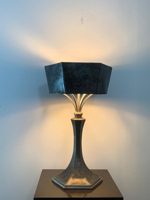 Art Deco Style Brutalist Metal Table Lamp, 1980s-IJR-1777748