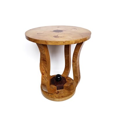 Art Deco Style Burl Wood Side Table-QQA-1743591