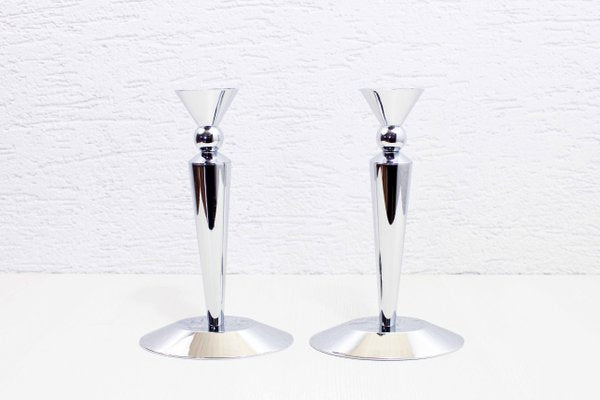 Art Deco Style Candlestick Holders, Set of 2-BQF-1168148