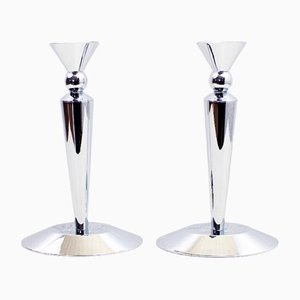 Art Deco Style Candlestick Holders, Set of 2-BQF-1168148