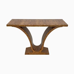 Art Deco Style Console Table in Walnut, 1980s-BEW-1822806