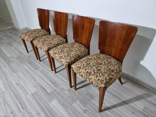 Art Deco Style Dining Chairs attributed to Jindrich Halabala, 1940s, Set of 4-QJA-1417750