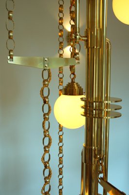 Art Deco Style Handmade Cascade Brass and Glass Ceiling Lamp-VDW-833012