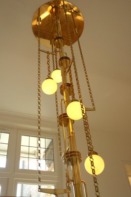 Art Deco Style Handmade Cascade Brass and Glass Ceiling Lamp-VDW-833012