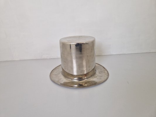 Art Deco Style Metal Top Hat Ice Bucket, 1980s-DGW-2033204