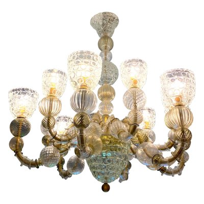 Art Deco Style Murano Glass Chandelier, 1990s-MBH-1421928