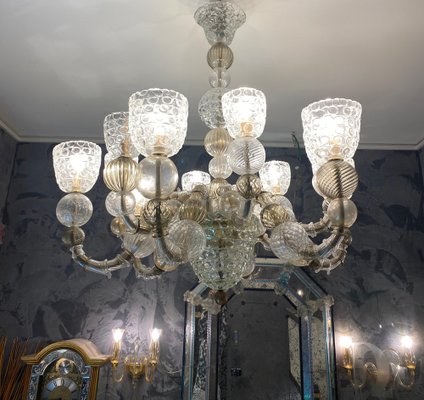 Art Deco Style Murano Glass Chandelier, 1990s-MBH-1421928