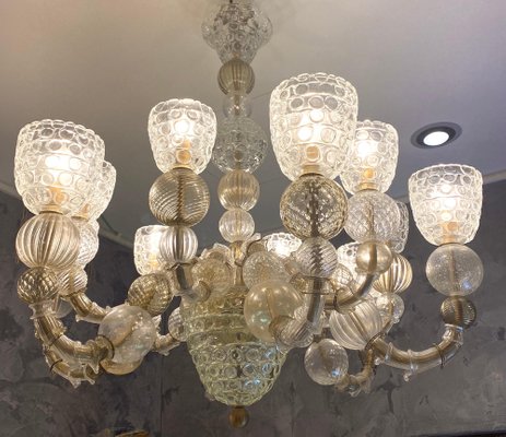 Art Deco Style Murano Glass Chandelier, 1990s-MBH-1421928