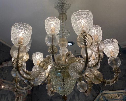 Art Deco Style Murano Glass Chandelier, 1990s-MBH-1421928