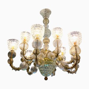 Art Deco Style Murano Glass Chandelier, 1990s-MBH-1421928