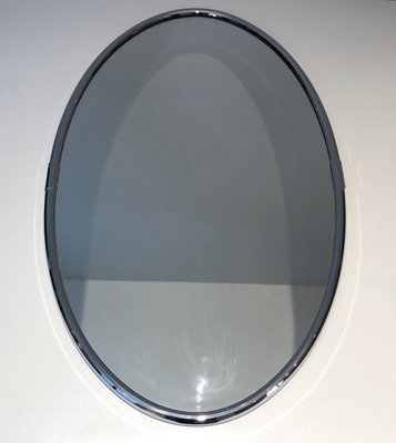 Art Deco Style Oval Mirror, 1970s-BA-1365378