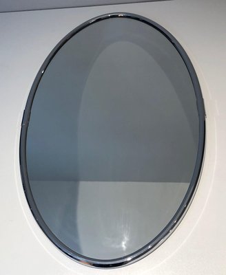 Art Deco Style Oval Mirror, 1970s-BA-1365378