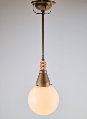 Art Deco Style Pendant in Copper and Glass, 1950s-AXJ-1749464