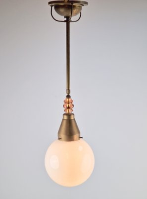 Art Deco Style Pendant in Copper and Glass, 1950s-AXJ-1749464