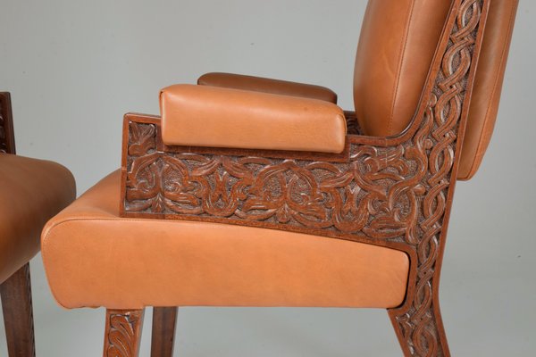 Art Deco Style Sculpted Armchair, 1950s-GXL-1373772