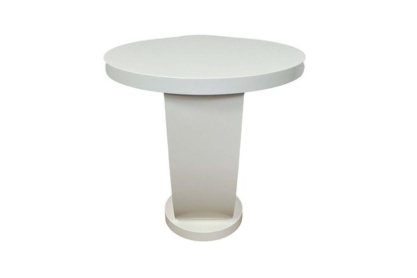 Art Deco Style Side Table in White Matte Lacquer-VMP-1234432