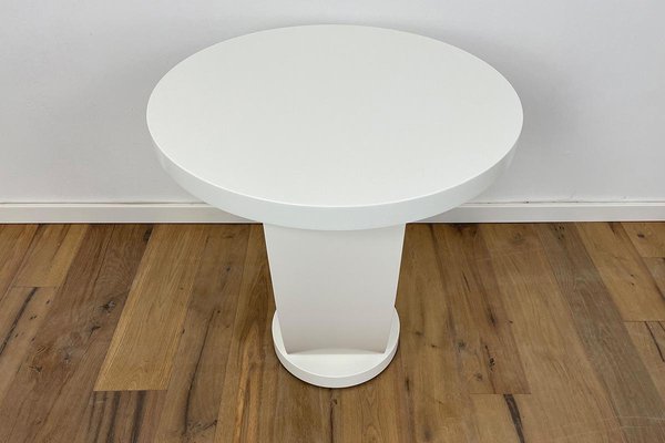 Art Deco Style Side Table in White Matte Lacquer-VMP-1234432