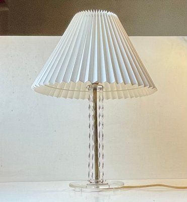 Art Deco Style Table Lamp in Twisted Acrylic Glass and Brass, 1950s-LCR-1389944