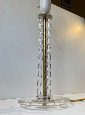 Art Deco Style Table Lamp in Twisted Acrylic Glass and Brass, 1950s-LCR-1389944