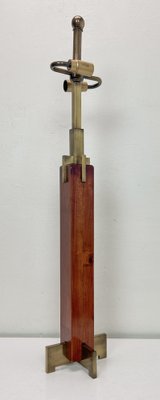 Art Deco Style Teak and Brass Skyscraper Table Lamp, 1980s-WZZ-1726357