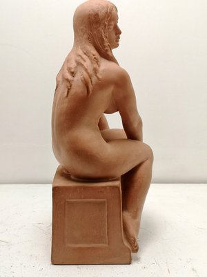 Art Deco Style Terracotta Sitting Nude Sculpture from Kelemen, 1973-UWE-1095748