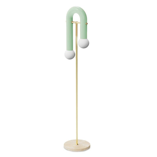 Art Deco Style Tubular and Brass Pyppe Floor Lamp by Utu Soulful Lighting