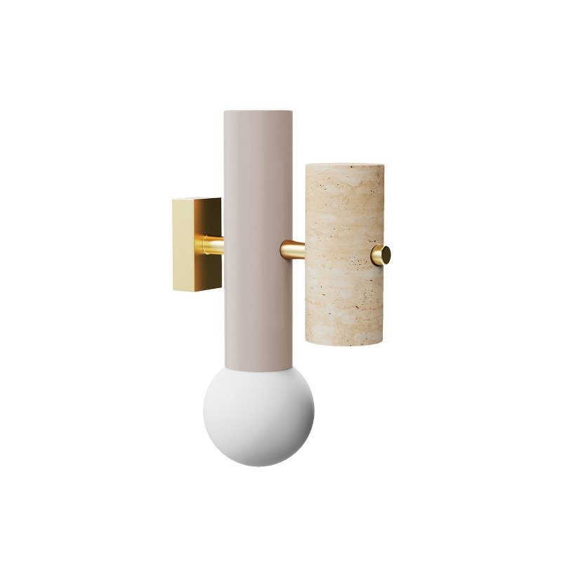 Art Deco Style Tubular and Brass Pyppe Wall I Lamp by Utu Soulful Lighting