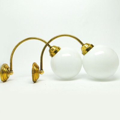 Art Deco Style Wall Lamps, Poland, 1950s, Set of 2-BKO-1419748