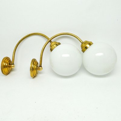 Art Deco Style Wall Lamps, Poland, 1950s, Set of 2-BKO-1419748