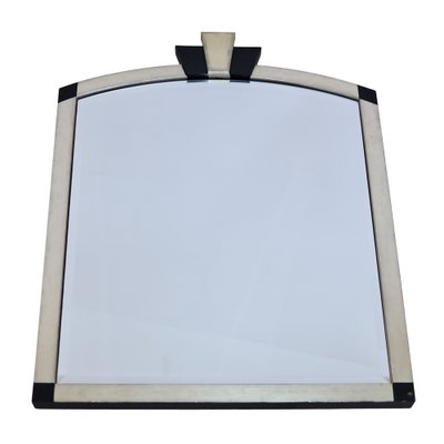 Art Deco Style Wall Mirror in Silver and Black, 1990s-CXC-1761807