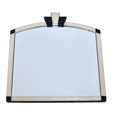 Art Deco Style Wall Mirror in Silver and Black, 1990s-CXC-1761812