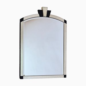 Art Deco Style Wall Mirror in Silver and Black, 1990s-CXC-1761807