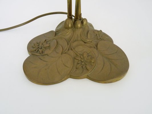 Art Deco Style Water Lily Base Lamp with Two Branches, 1970s-MZP-2034877