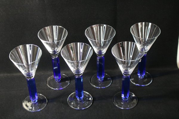 Art Deco Style Wine Glasses, 1962, Set of 6-YZB-1822500