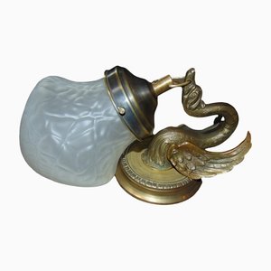 Art Deco Swan Shaped Wall Lamp in Brass-CAQ-1279767