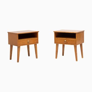 Art Deco Swedish Birch Nightstands, 1920s, Set of 2-MJF-1446800