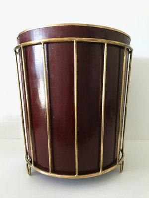 Art Deco Swedish Brass and Metal Waste Paper Basket, 1930s-UDU-1820182