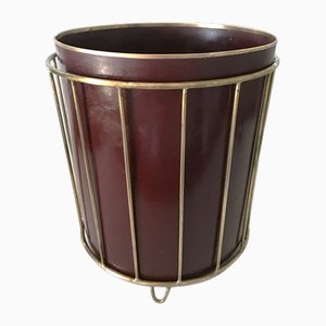 Art Deco Swedish Brass and Metal Waste Paper Basket, 1930s-UDU-1820182