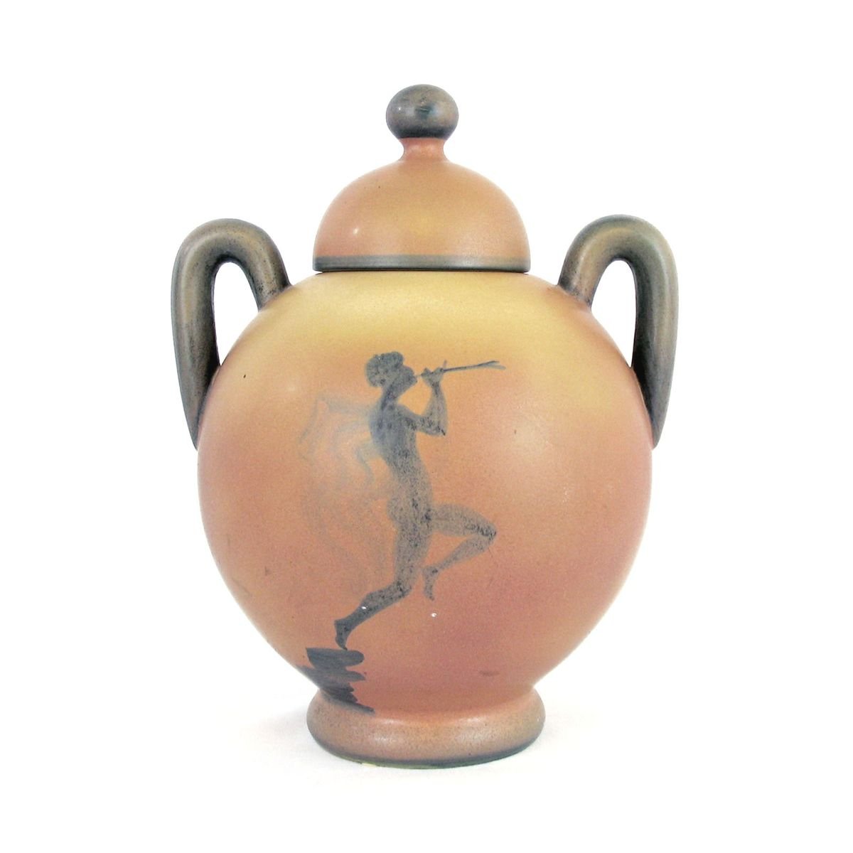 Art Deco Swedish Ceramic Urn with Lid by Åke Holm, 1920s