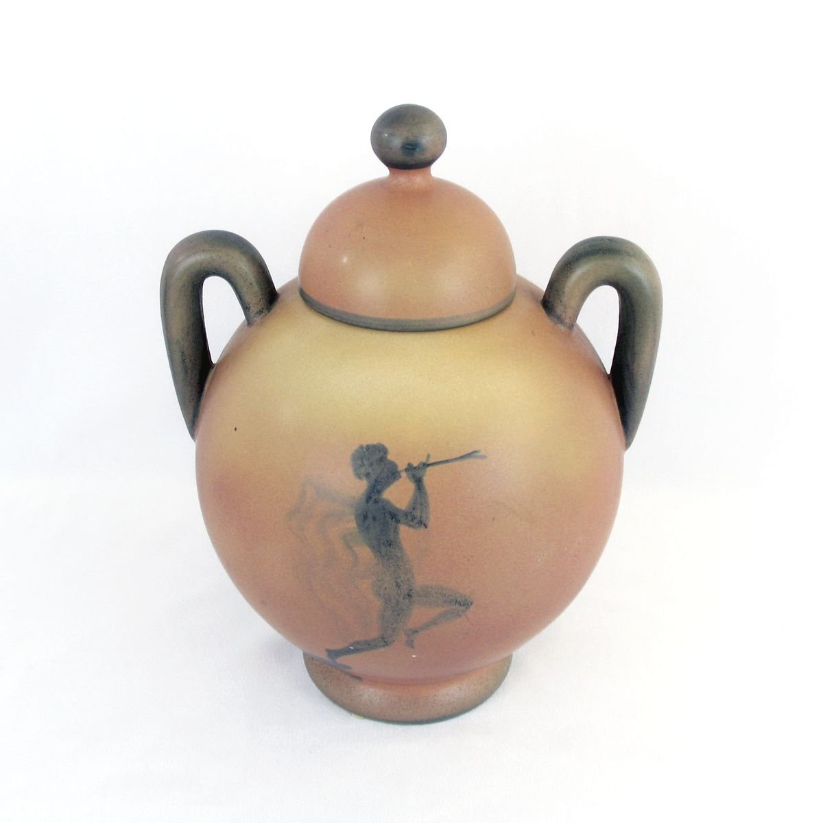 Art Deco Swedish Ceramic Urn with Lid by Åke Holm, 1920s