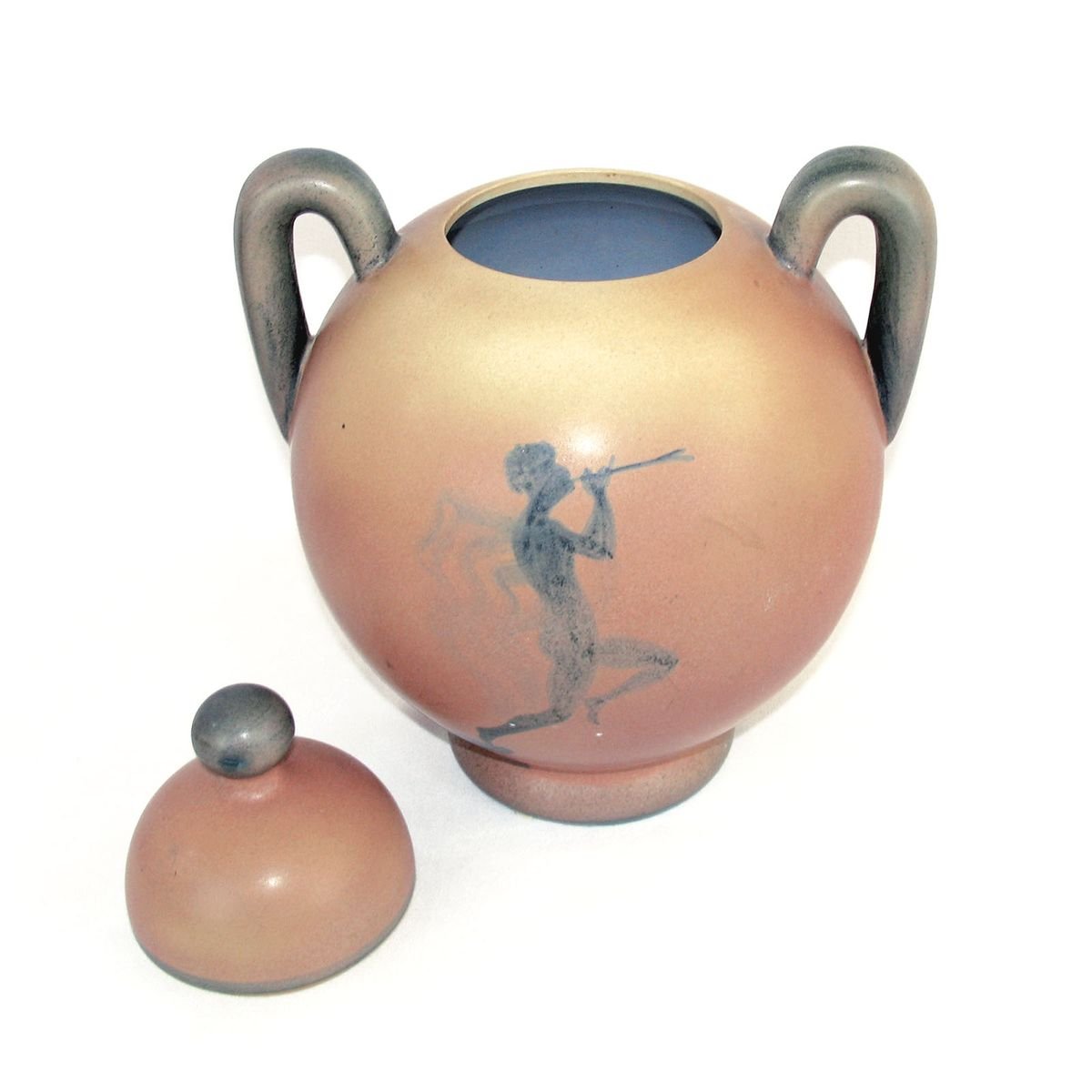 Art Deco Swedish Ceramic Urn with Lid by Åke Holm, 1920s