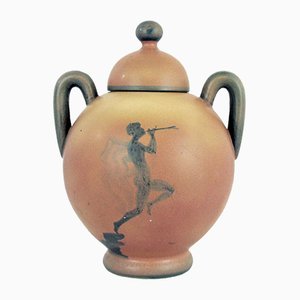 Art Deco Swedish Ceramic Urn with Lid by Åke Holm, 1920s-YGE-888080