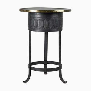 Art Deco Swedish Metal and Brass Round Table-MJF-931170