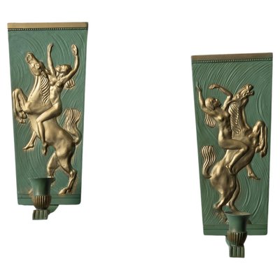 Art Deco Swedish Sconces, 1920s, Set of 2-MJF-1392880