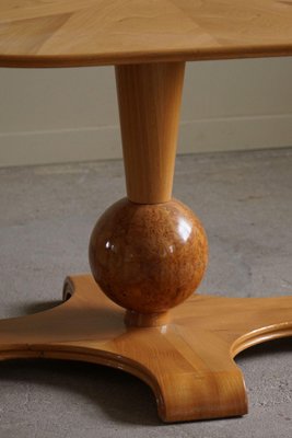 Art Deco Swedish Square Side Table in Elm & Burl by Bertil Söderberg, 1940s-MXF-2024342