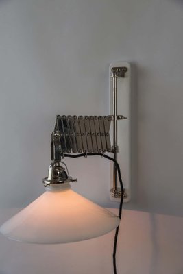 Art Deco Swiveling and Extendable Nickel Wall Lamp with Glass Shade, 1920s-SPD-1130983