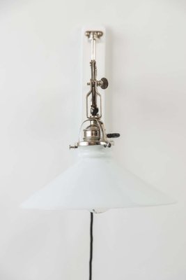 Art Deco Swiveling and Extendable Nickel Wall Lamp with Glass Shade, 1920s-SPD-1130983