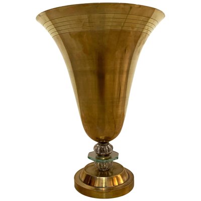 Art Deco Table Lamp, Brass and Glass, Paris, France, circa 1930-NNB-876135